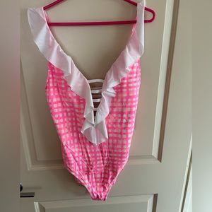 Lilly Pulitzer Carmen one piece pink sorbet 14. NWT